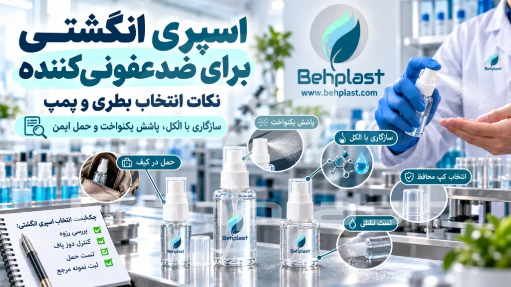 اسپری انگشتی برای ضدعفونی‌کننده؛ نکات انتخاب بطری و پمپ