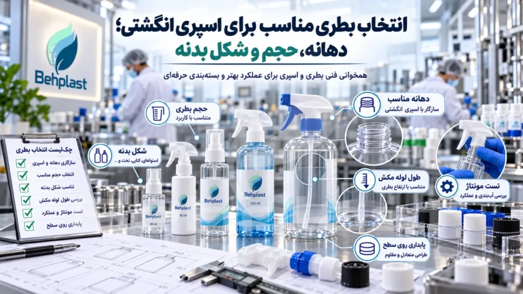 انتخاب بطری مناسب برای اسپری انگشتی؛ دهانه، حجم و شکل بدنه