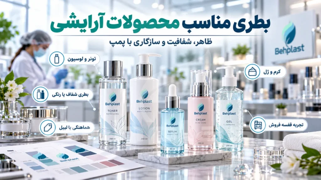 بطری مناسب محصولات آرایشی؛ ظاهر، شفافیت و سازگاری با پمپ
