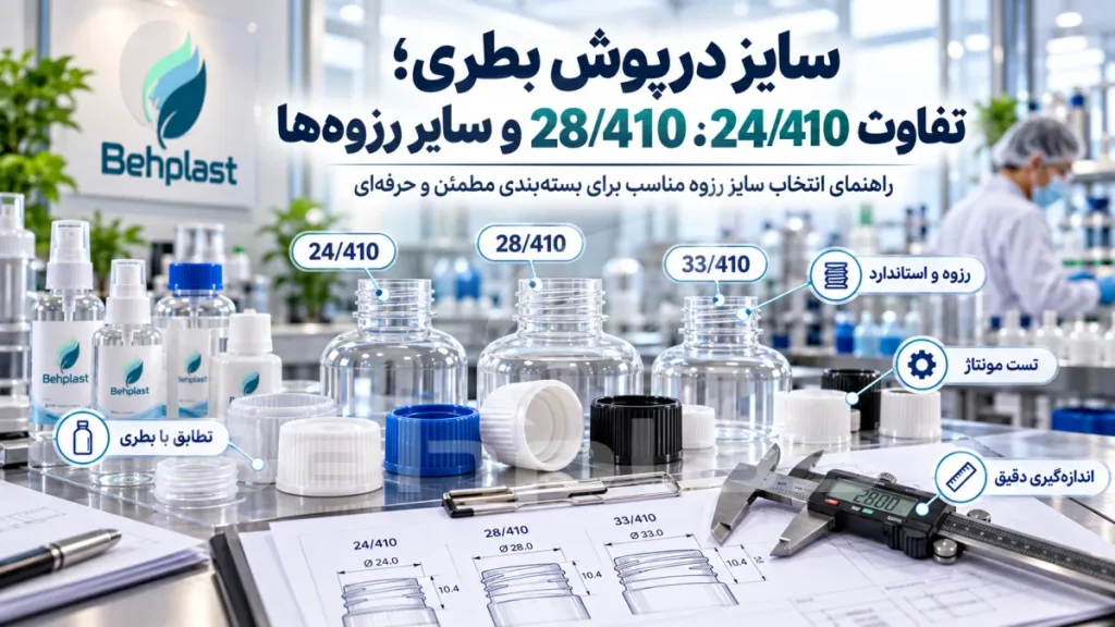 سایز درپوش بطری؛ تفاوت 24/410، 28/410 و سایر رزوه‌ها