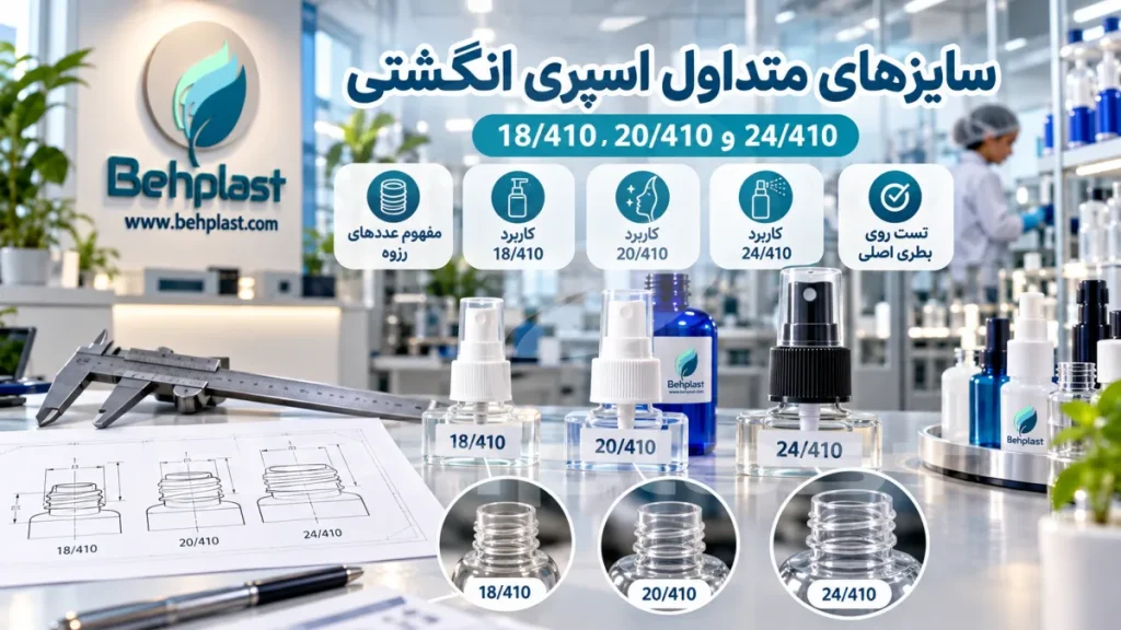 سایزهای متداول اسپری انگشتی؛ 18/410، 20/410 و 24/410