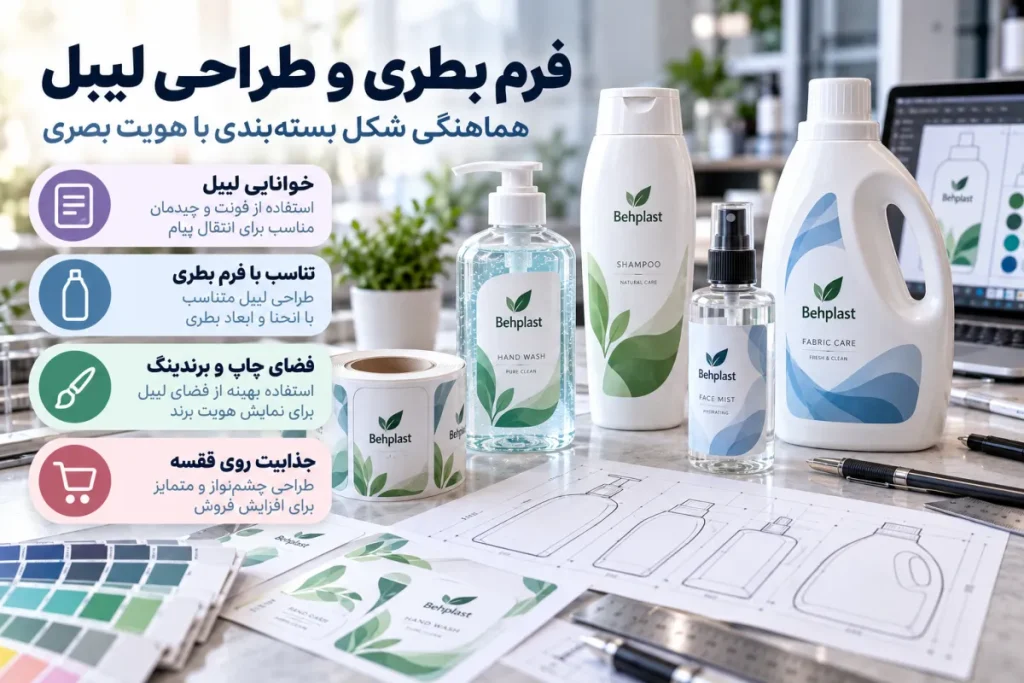 فرم بطری و طراحی لیبل؛ چگونه بسته‌بندی حرفه‌ای‌تر بسازیم؟