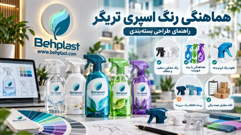هماهنگی رنگ اسپری تریگر با بطری و لیبل؛ راهنمای طراحی بسته‌بندی