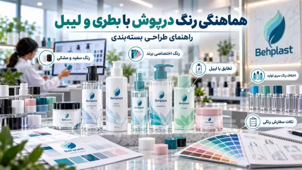 هماهنگی رنگ درپوش با بطری و لیبل؛ راهنمای طراحی بسته‌بندی