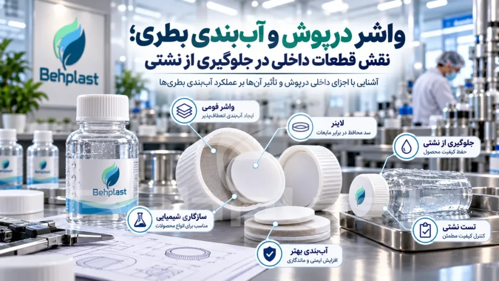واشر درپوش و آب‌بندی بطری؛ نقش قطعات داخلی در جلوگیری از نشتی