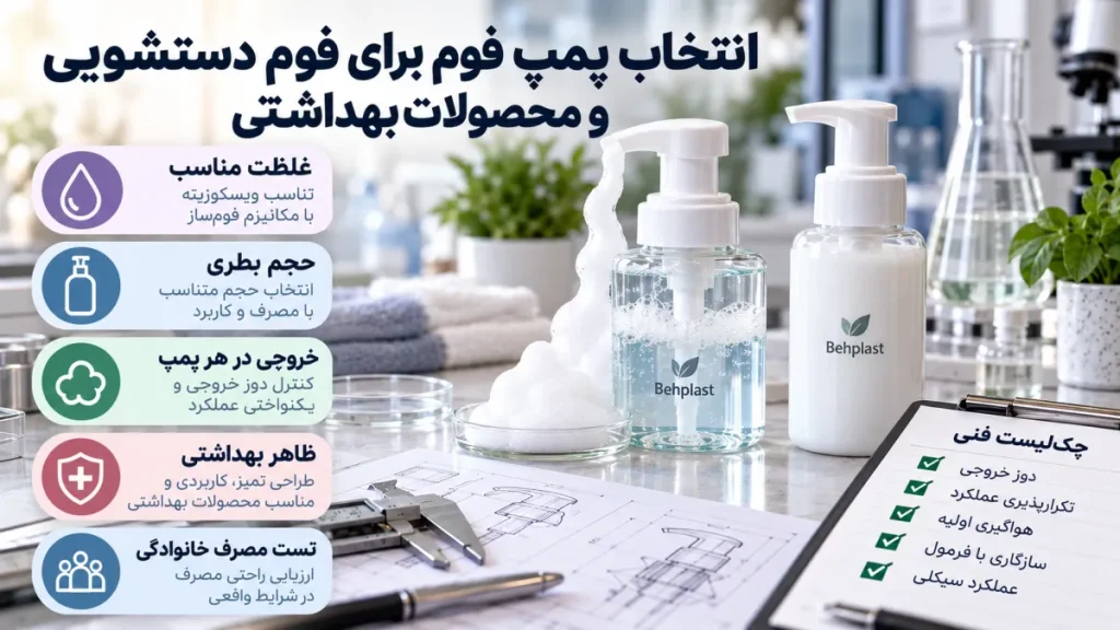 انتخاب پمپ فوم برای فوم دستشویی و محصولات بهداشتی