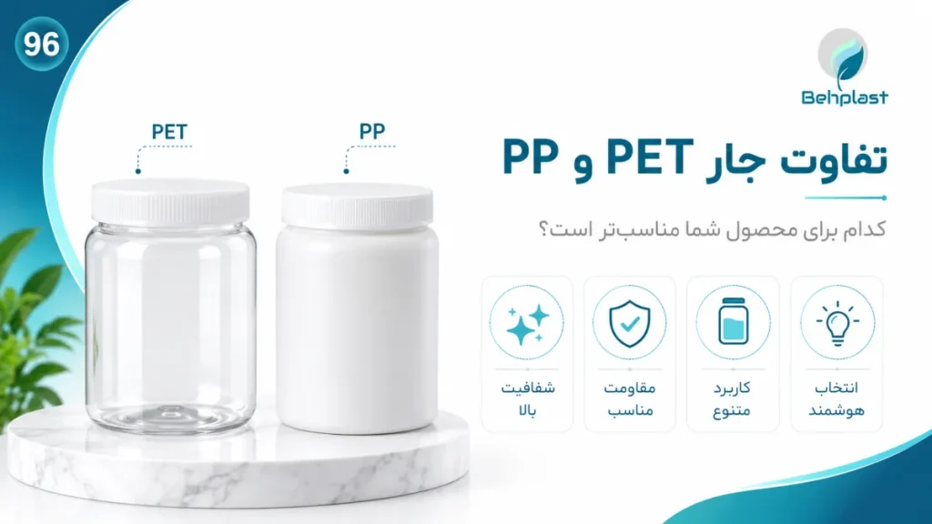 جار PET یا PP؟ تفاوت‌ها و انتخاب مناسب برای بسته‌بندی