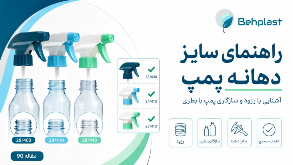 سایز دهانه پمپ؛ راهنمای انتخاب 24/410، 28/410 و مدل‌های رایج