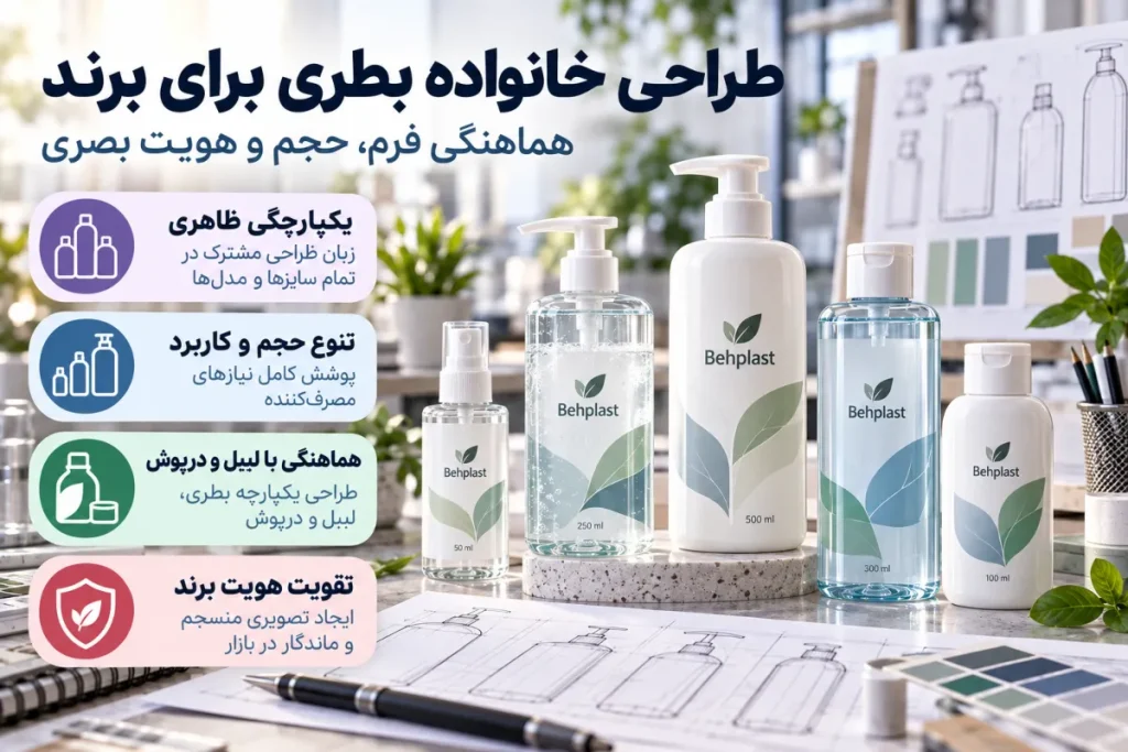 طراحی خانواده بطری برای برند؛ یکپارچگی بسته‌بندی در چند محصول