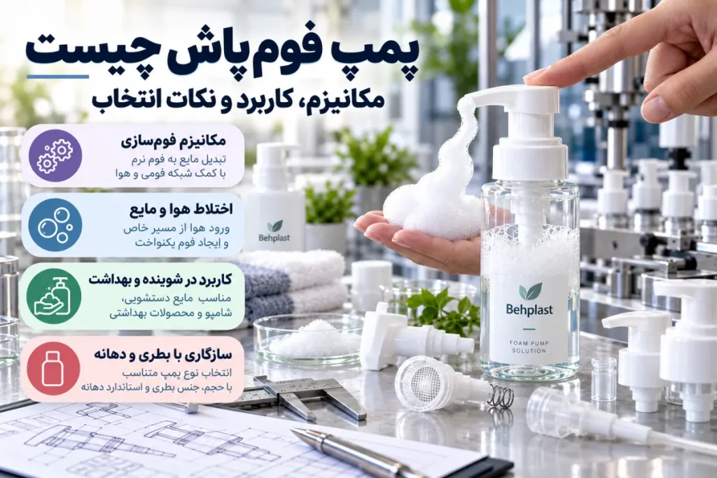 پمپ فوم پاش چیست؟ راهنمای کامل Foamer Pump برای بسته‌بندی