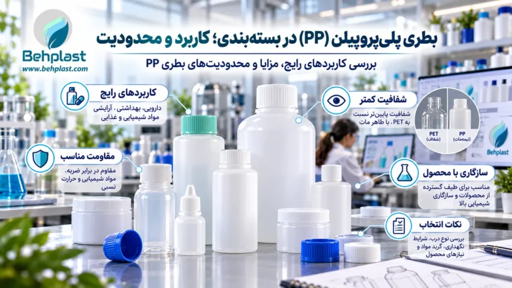 بطری PP در بسته‌بندی؛ کاربرد و محدودیت